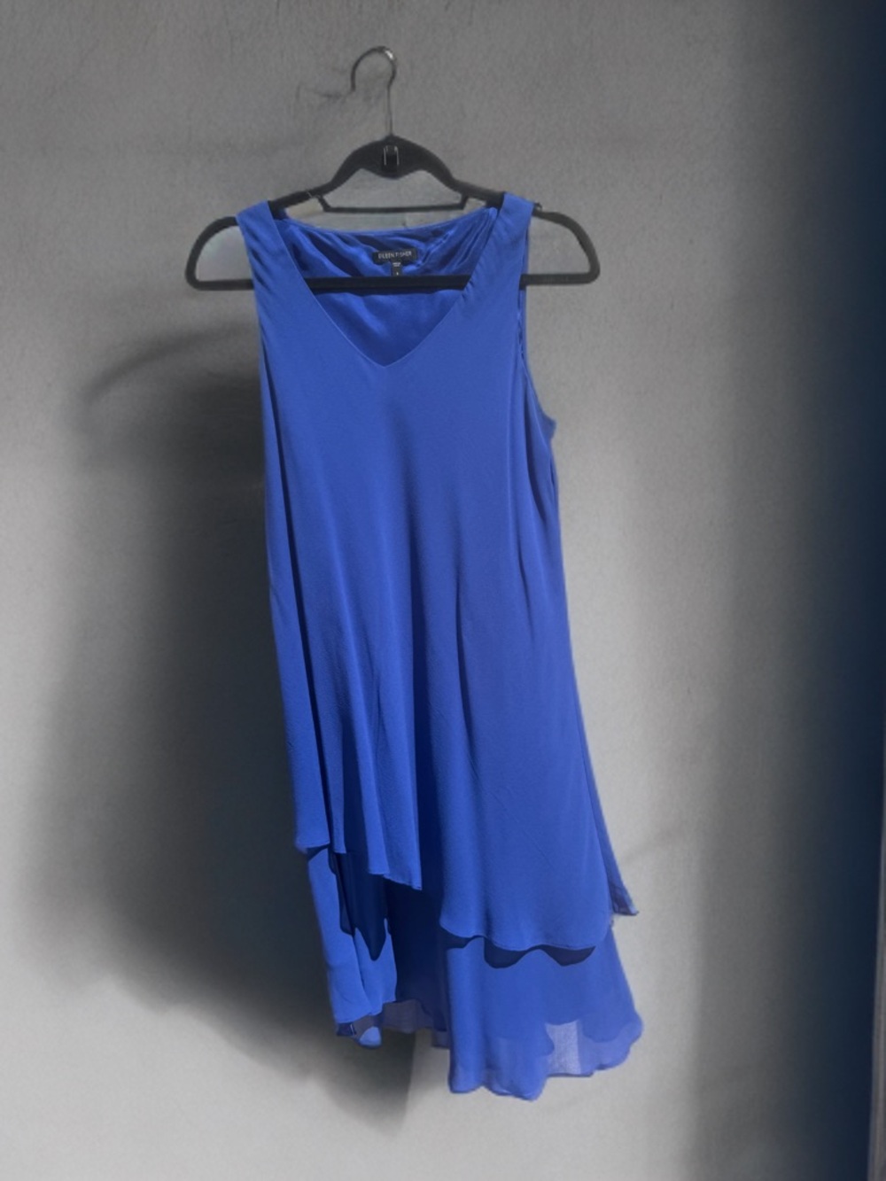 Eileen Fisher Royal Blue Sleeveless Asymmetrical Layered Dress